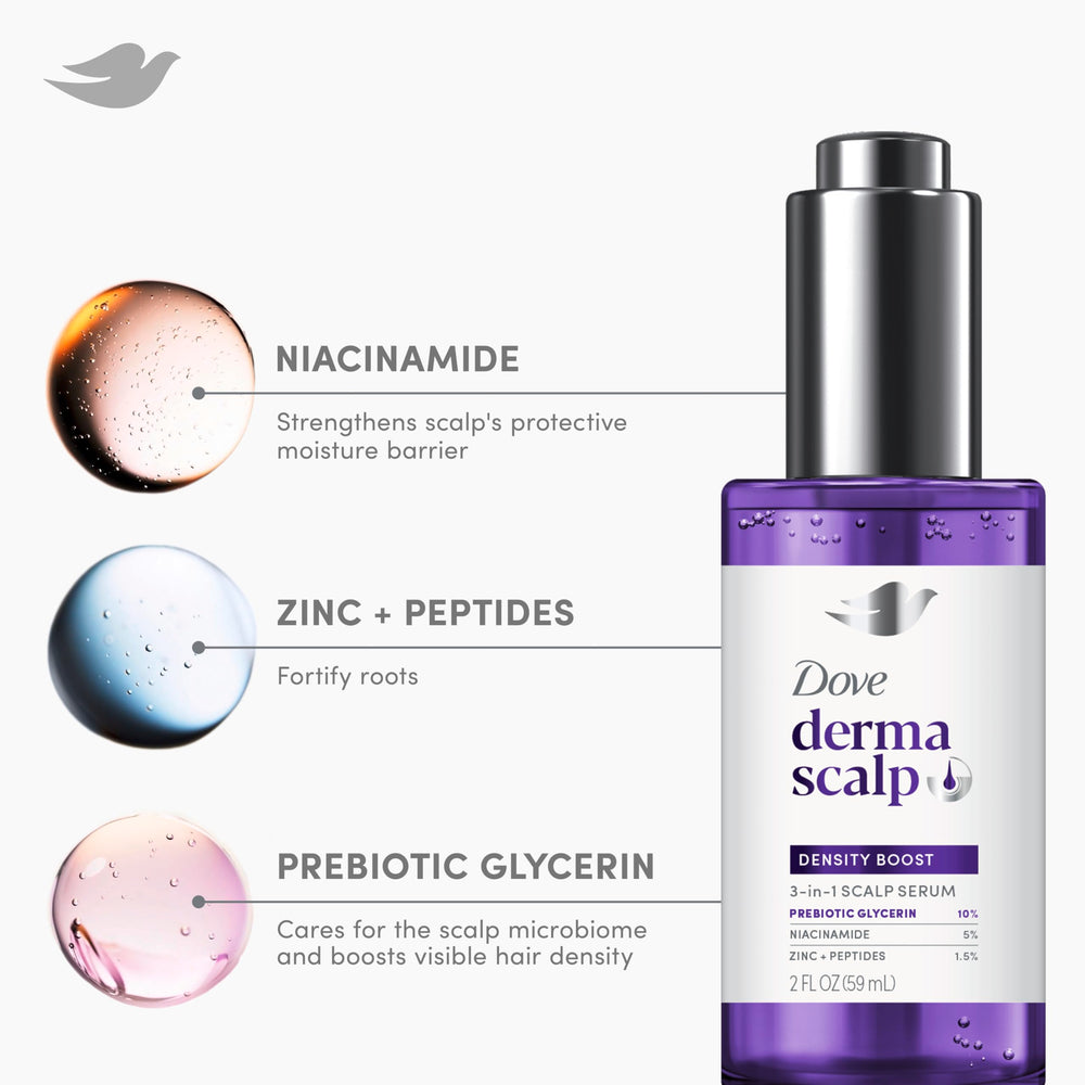 Dove Density Boost Serum, masaje suave para absorción y experiencia sensorial relajante.