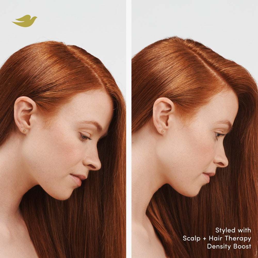 Dove Density Boost thickening effect closeup implying long-term density.