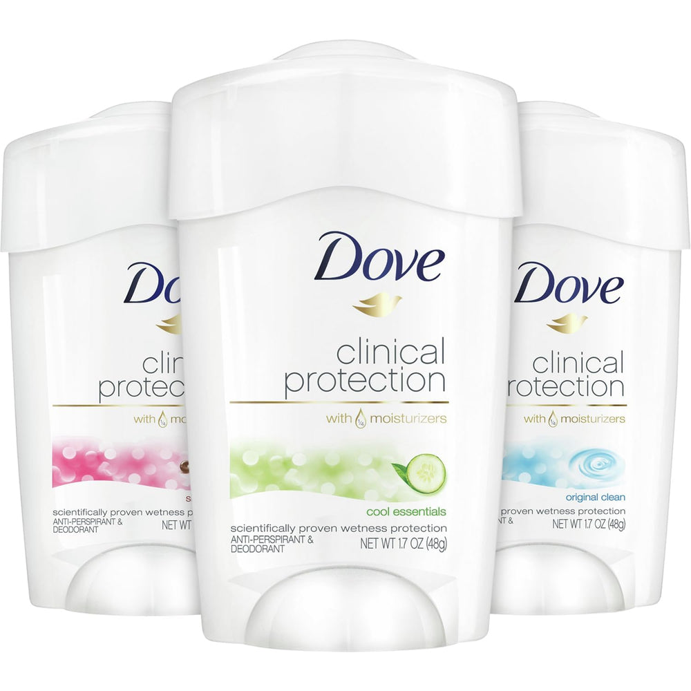 Dove Clinical Protection Cool Essentials stick with long-lasting odor protection.