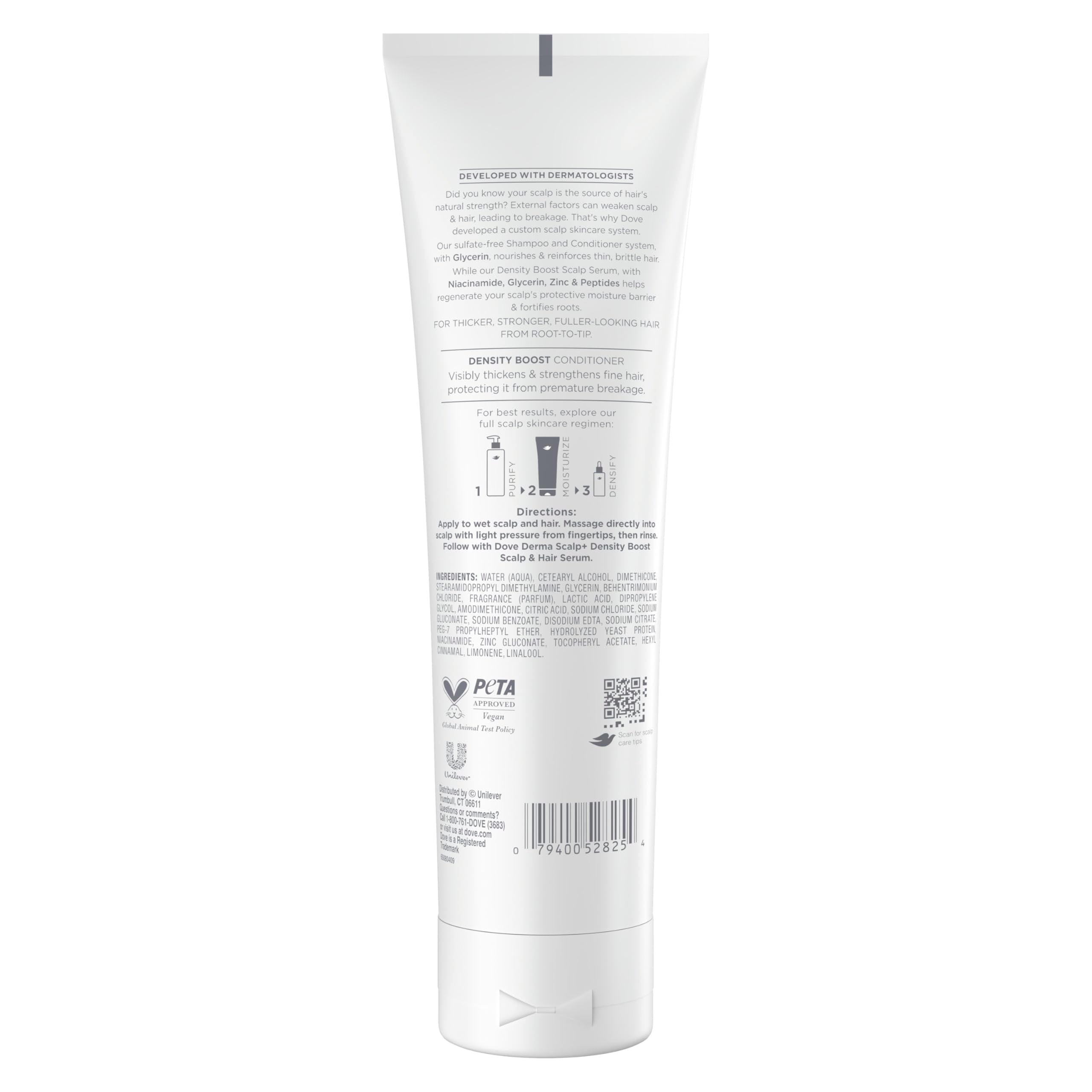 Dove Derma Scalp Density Boost: aplicación suave que fortalece desde la raíz.