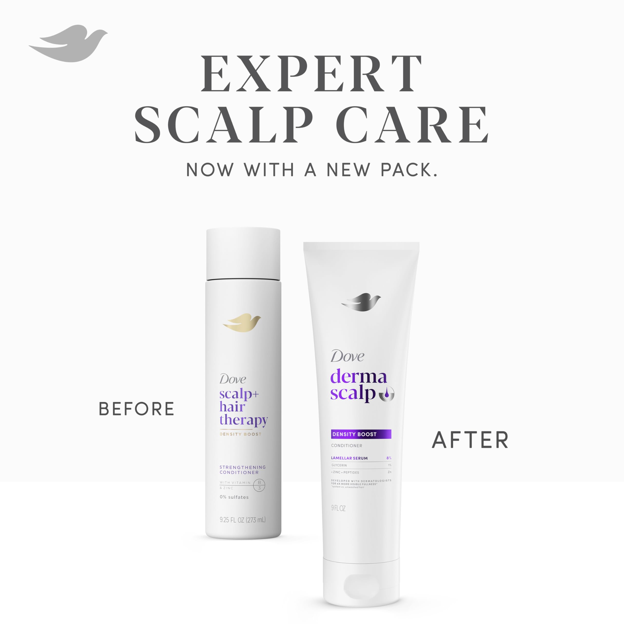 Dove Derma Scalp Density Boost: fortalecimiento de raíces para cabello más resistente.