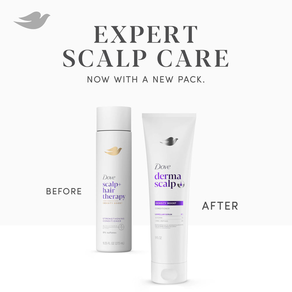 Dove Derma Scalp Density Boost: fortalecimiento de raíces para cabello más resistente.