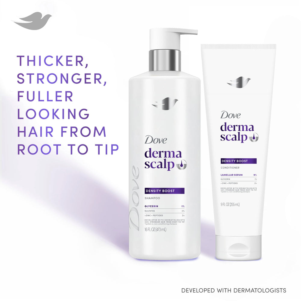 Dove Derma Scalp Density Boost: textura cremosa cuida el cuero cabelludo.