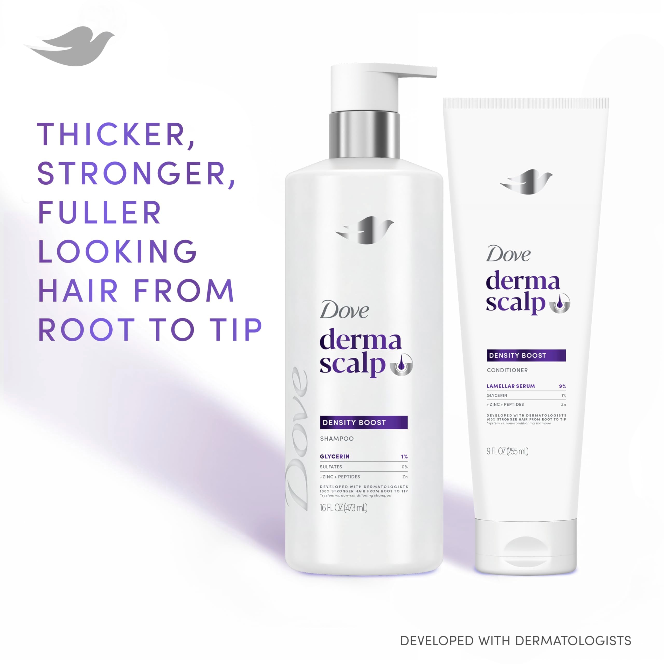 Dove Derma Scalp Density Boost serum application on scalp.