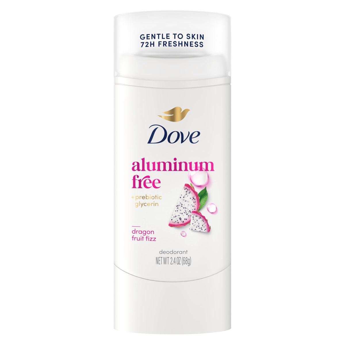 Dove Desodorante barra Dragon Fruit Fizz, aplicación suave para piel confortable.