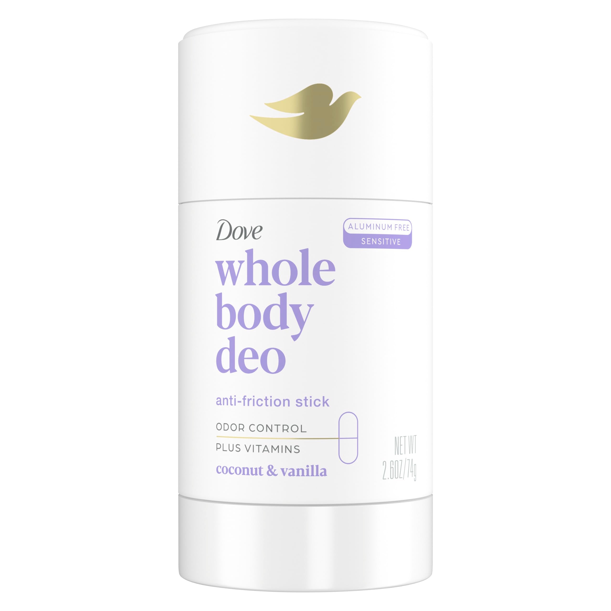 Dove Desodorante Coco-Vainilla para todo el cuerpo, control de olor durante el día.