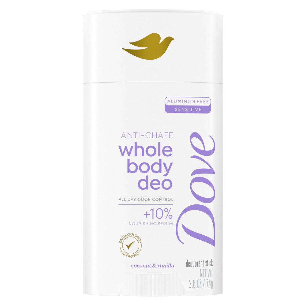 Dove Desodorante Coco Vainilla Stick: protección 72 horas para todo el cuerpo.