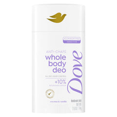 Dove Desodorante Coco Vainilla Stick: protección 72 horas para todo el cuerpo.