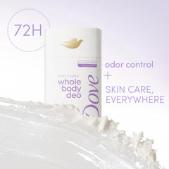 Dove Desodorante Coco Vainilla textura cremosa para deslizar sin fricción.