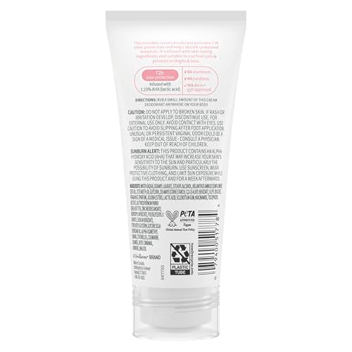 Aplicación de Dove Desodorante Crema para todo el cuerpo en piel.