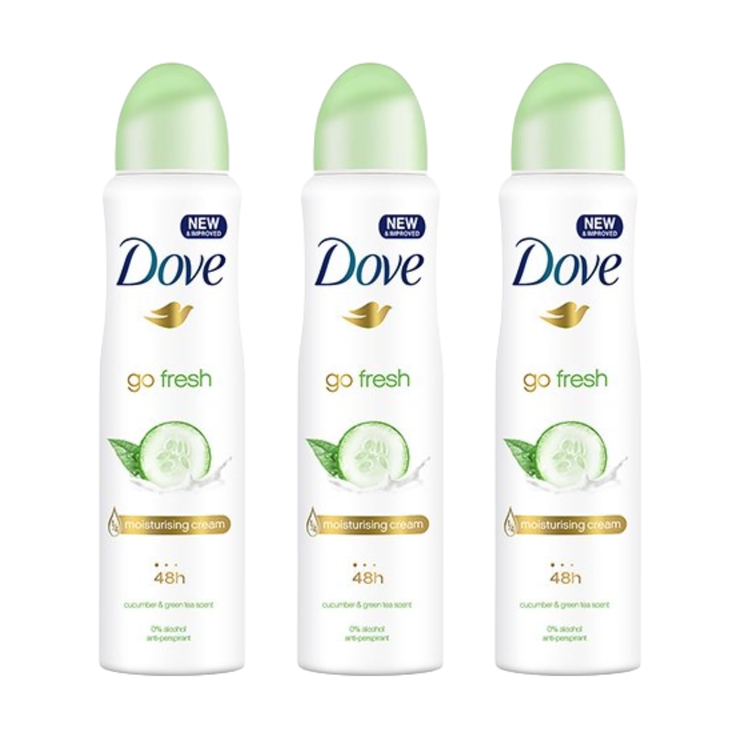 Desodorante Dove Pepino y Té Verde 250 ml, frescura duradera para todo el día.