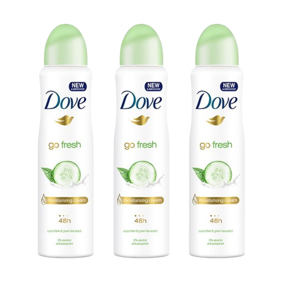 Desodorante Dove Pepino y Té Verde 250 ml, frescura duradera para todo el día.