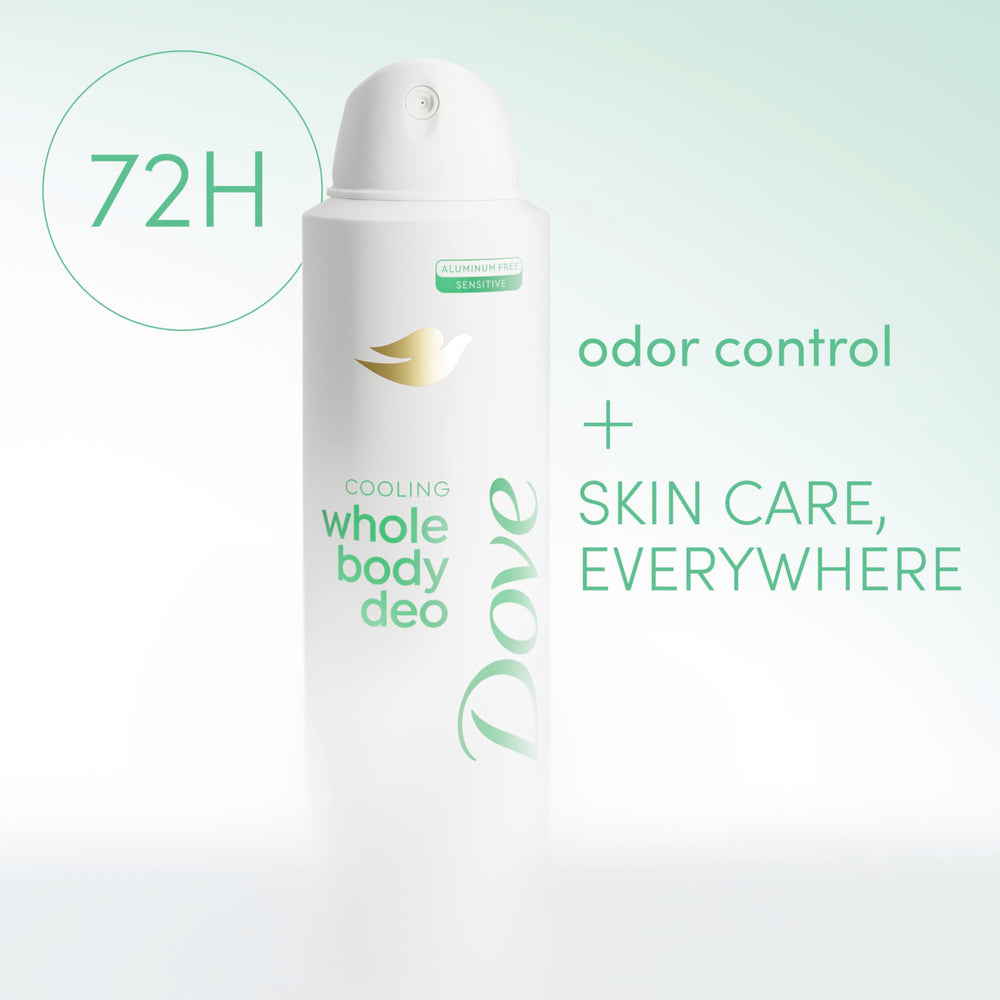 Dove desodorante para cuerpo con glicerina y vitamina E para cuidar la piel.