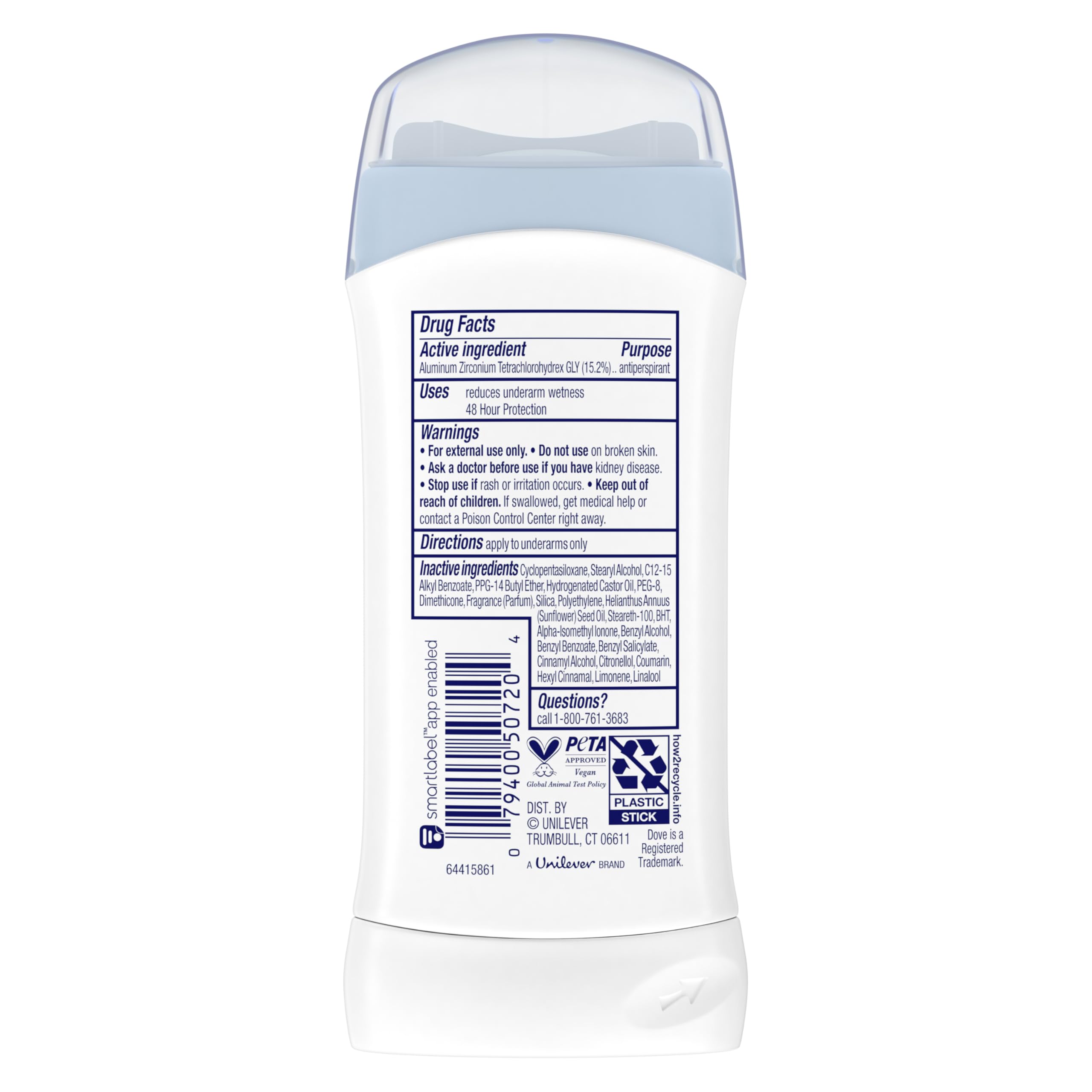 Dove Desodorante Invisible en polvo, protección diaria para todo el día.