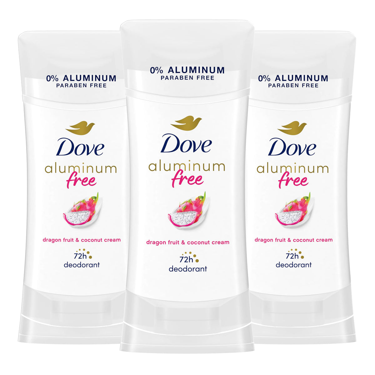 Desodorante Dove sin aluminio con pitaya y coco en pack de 3 para llevar
