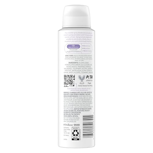 Spray invisible Dove para todo el cuerpo, se seca al instante.