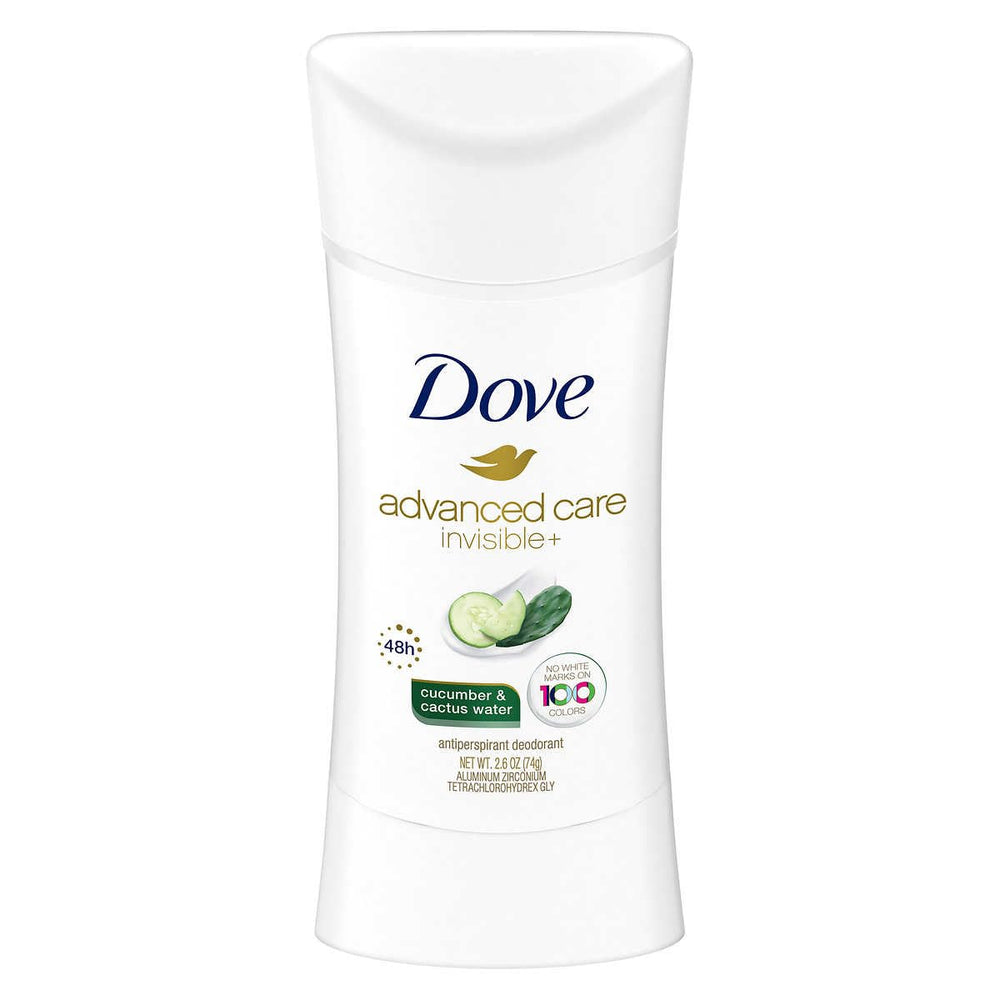Envase de Dove Advanced Care 2.6 oz, práctico para bolsos.