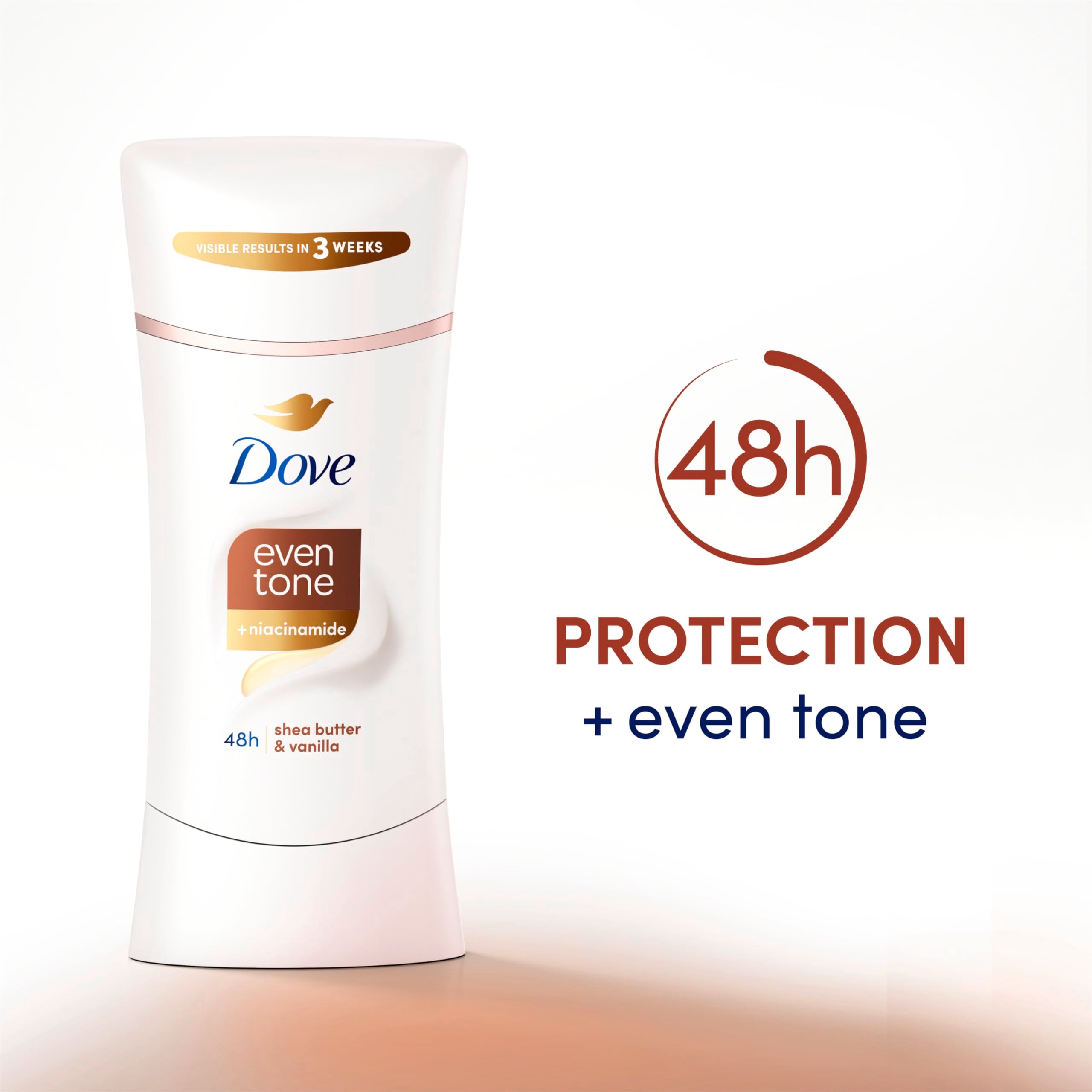 Niacinamide-enriched formula of Dove Even Tone nourishes underarms