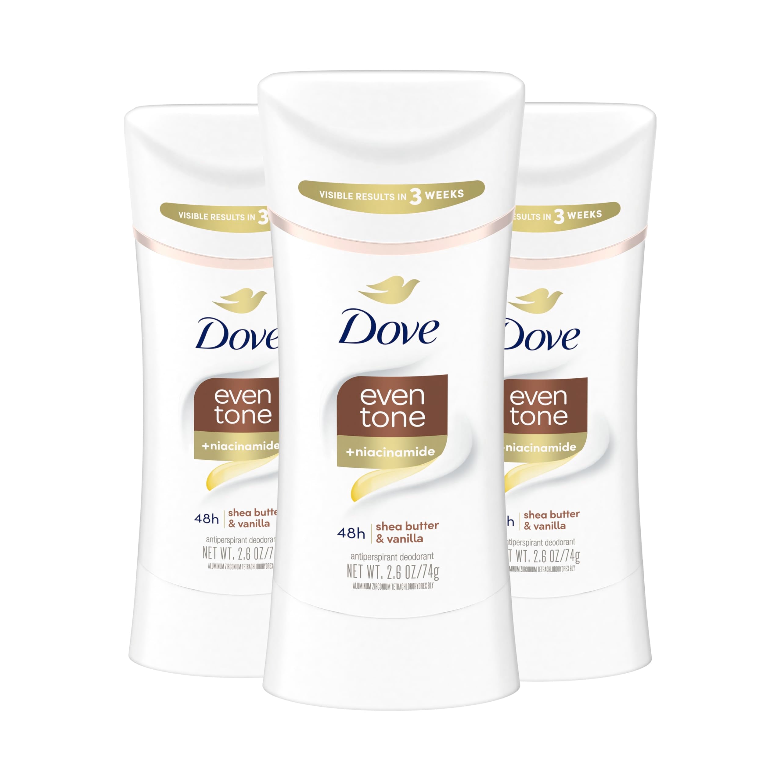 Dove Even Tone Shea Butter & Vanilla 3-pack antiperspirant stick