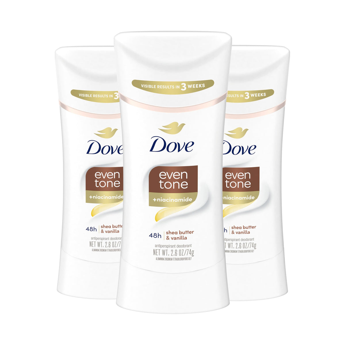 Dove Even Tone Shea Butter & Vanilla 3-pack antiperspirant stick