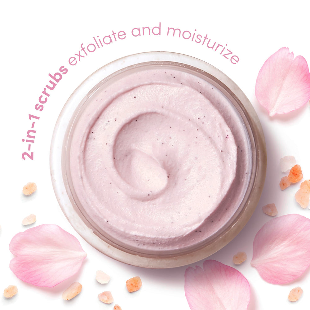 Dove Exfoliante corporal, aplicación en manos para masaje suave.