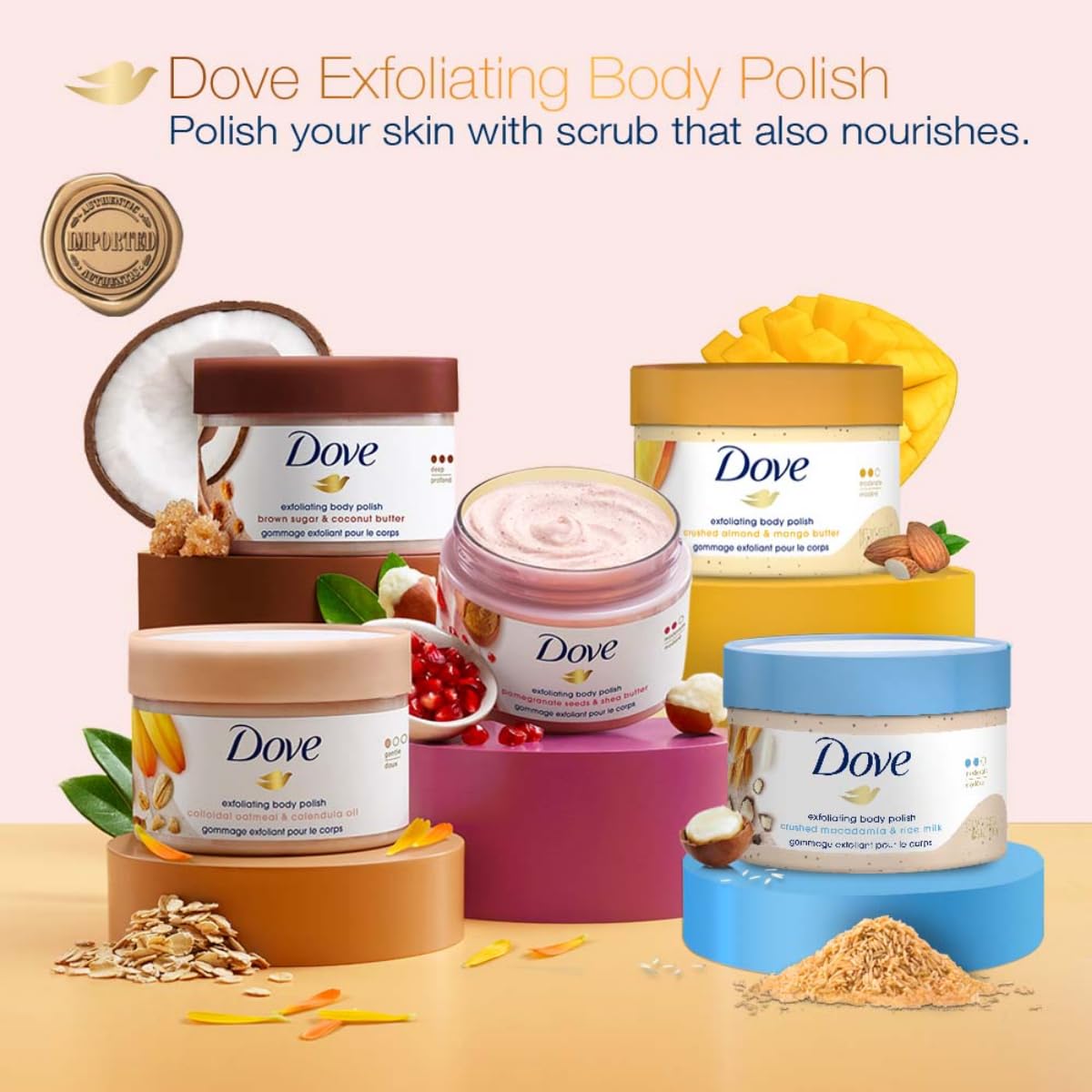 Complementa el gel de ducha Dove para una piel suave.