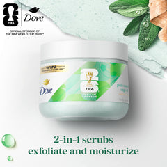 Dove Exfoliante Corporal Palo Santo y Salvia: aplicación en ducha con aroma herbal relajante.