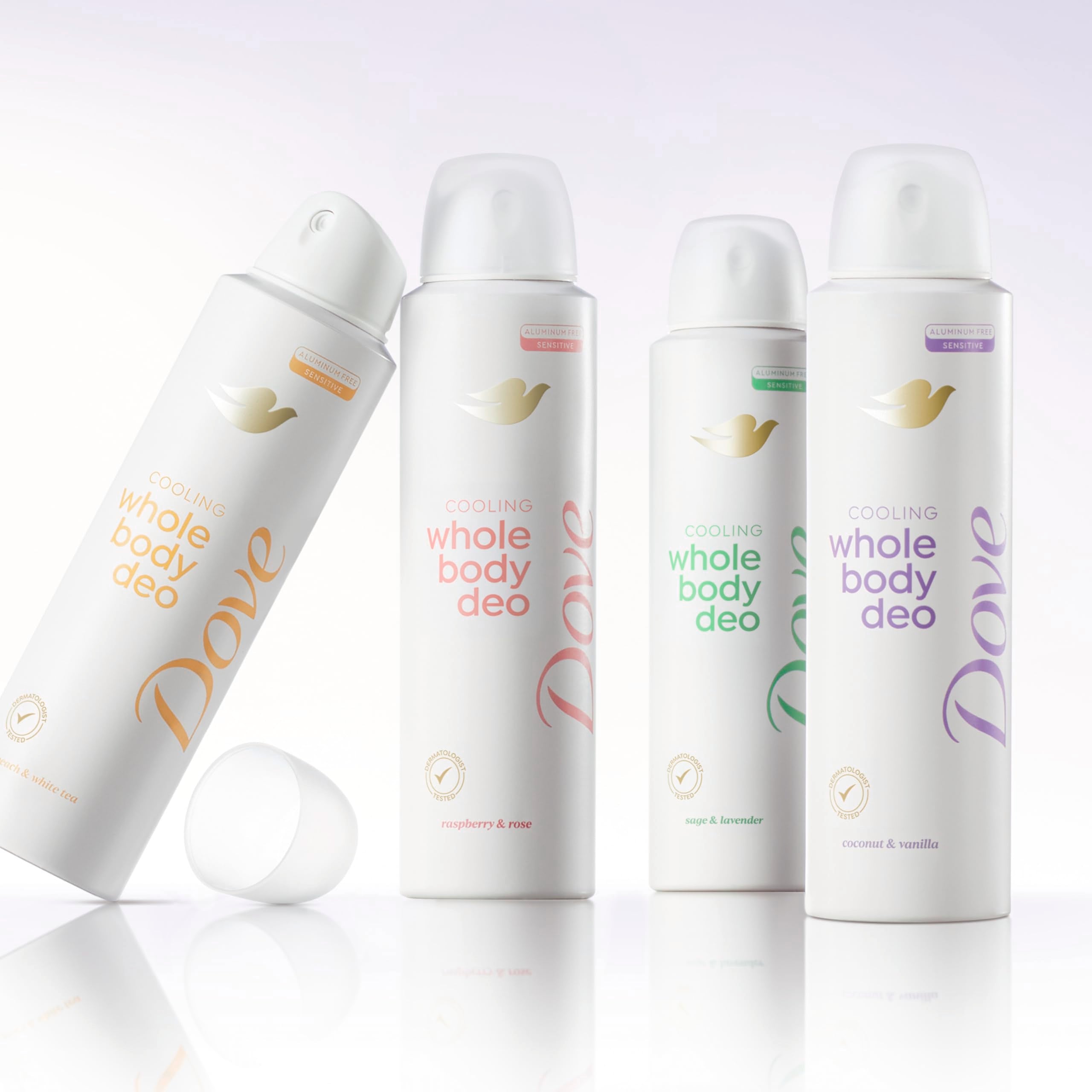 Fragancia tropical Coco-Vainilla de Dove para una sensación veraniega.