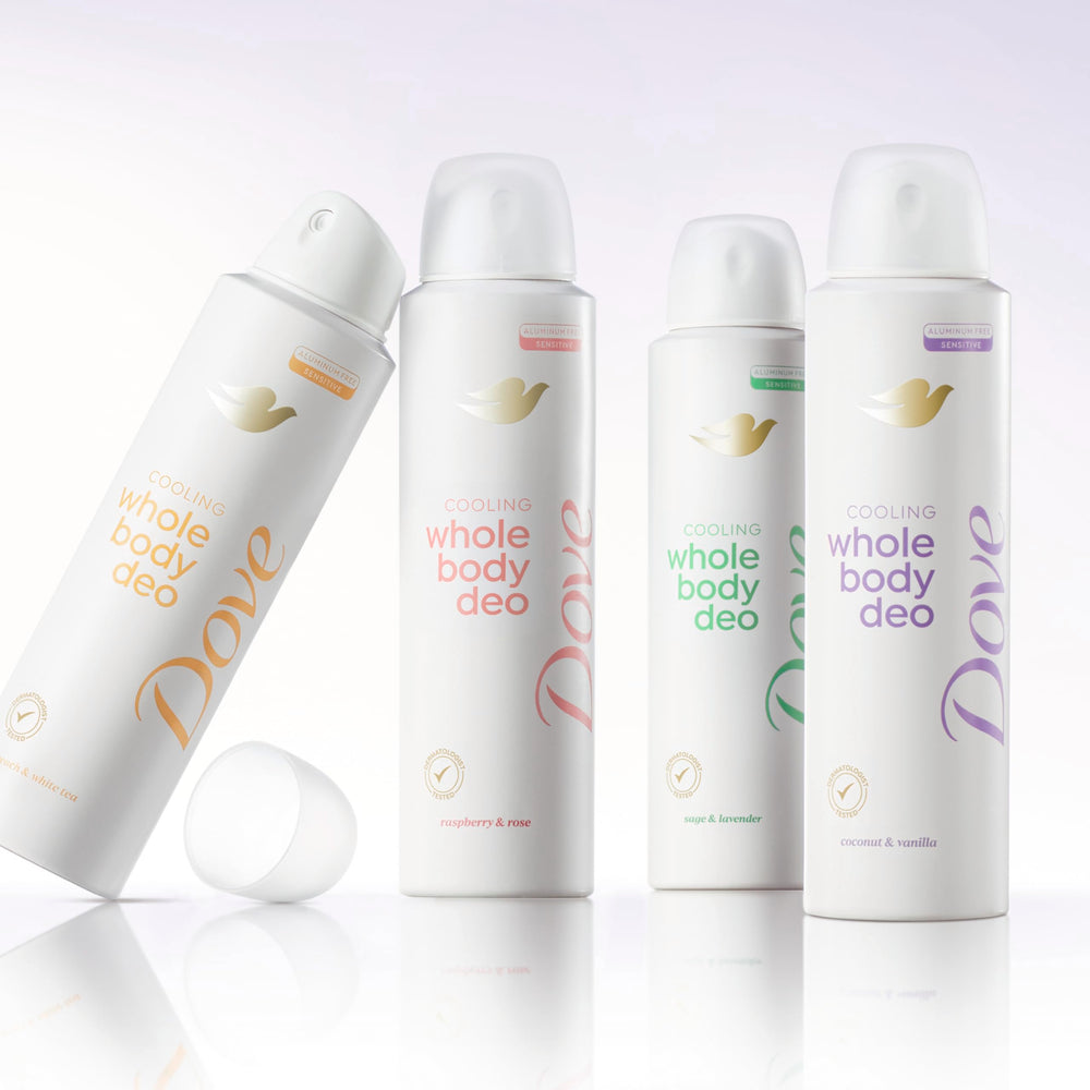Fragancia tropical Coco-Vainilla de Dove para una sensación veraniega.