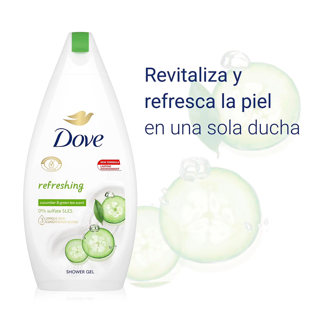 Dove Fresh Touch envase práctico para un vertido cómodo y controlado.