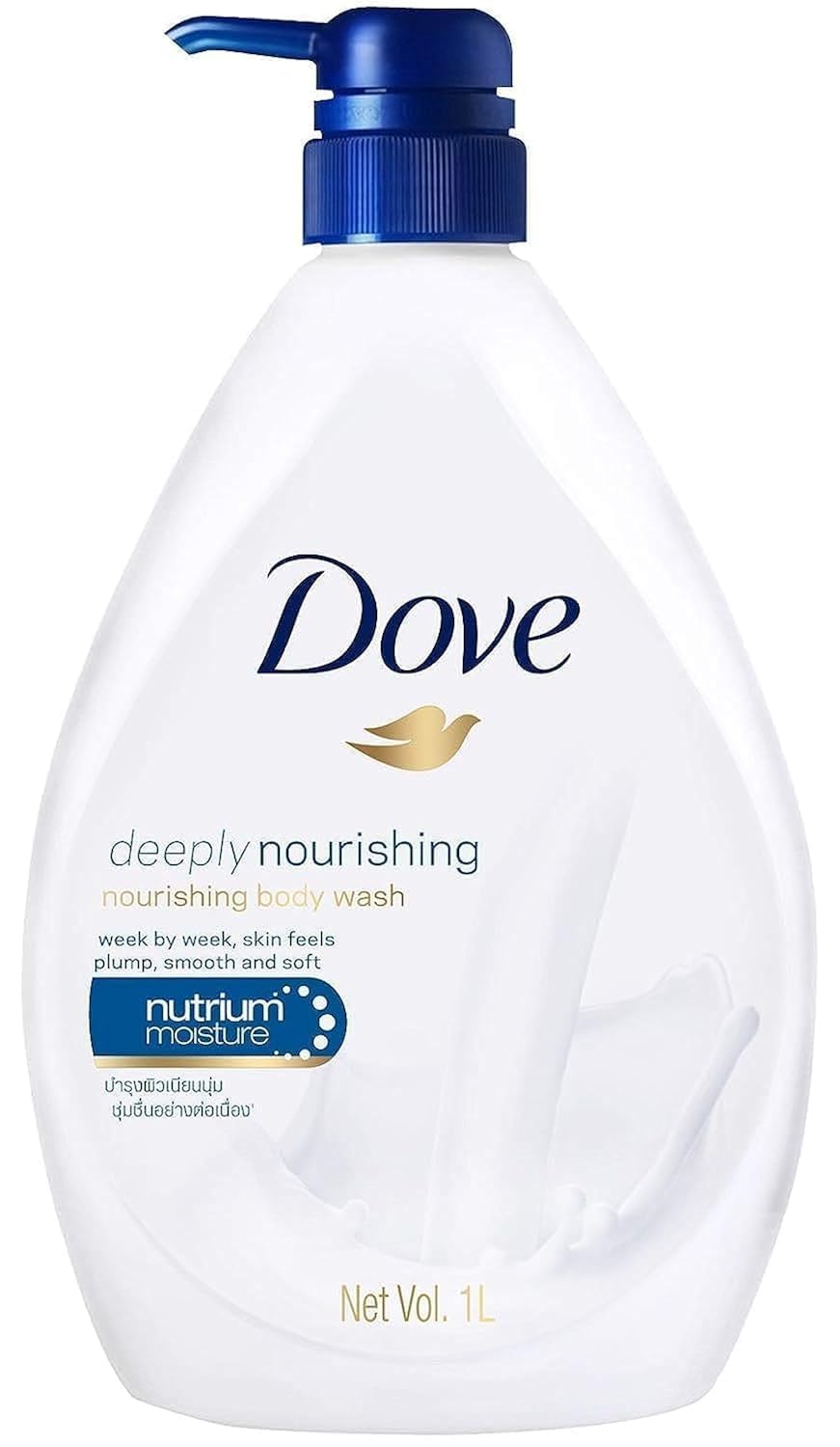 Dove Gel de Ducha Nutrición Profunda con bomba, piel suave y nutrida tras cada uso.