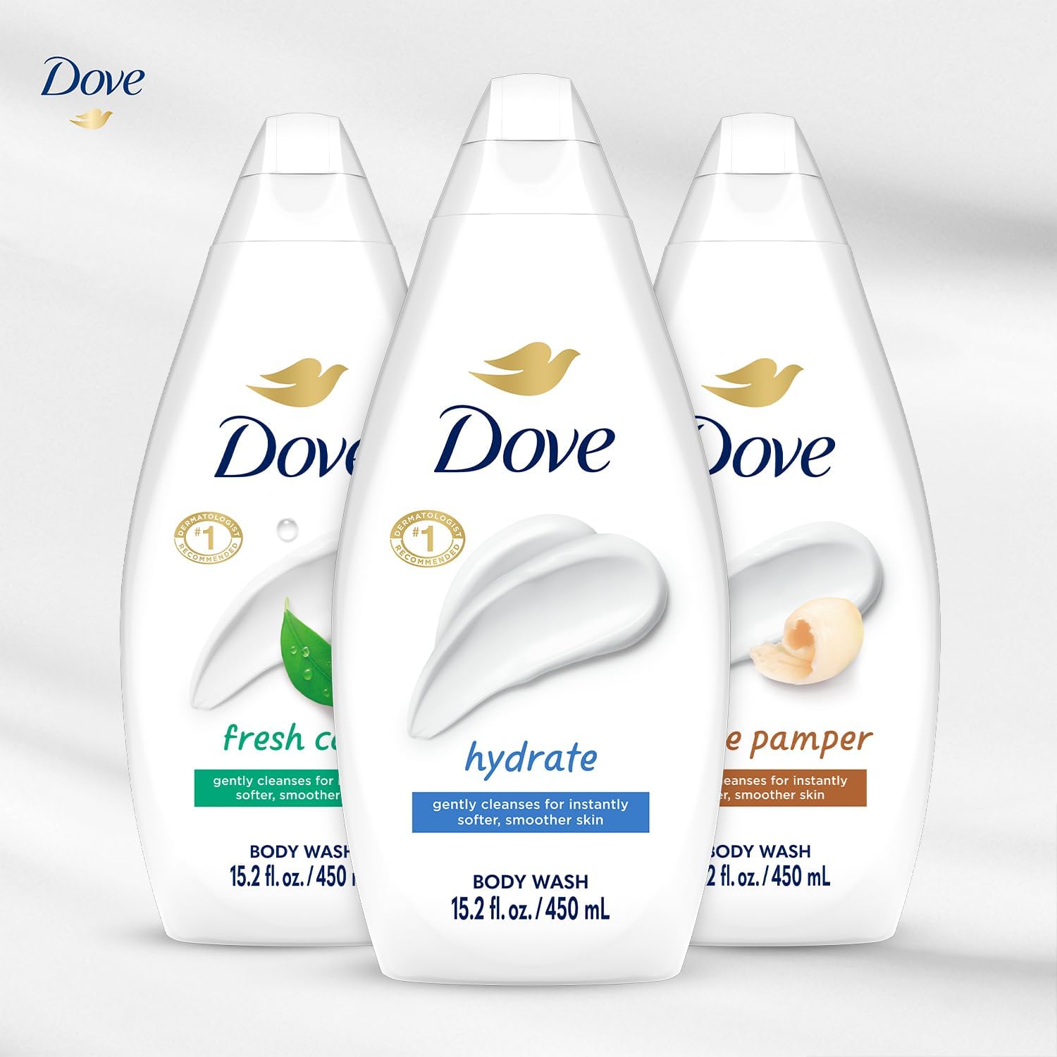 Dove gel de ducha cuidado suave, paquete: higiene diaria con sensación suave.
