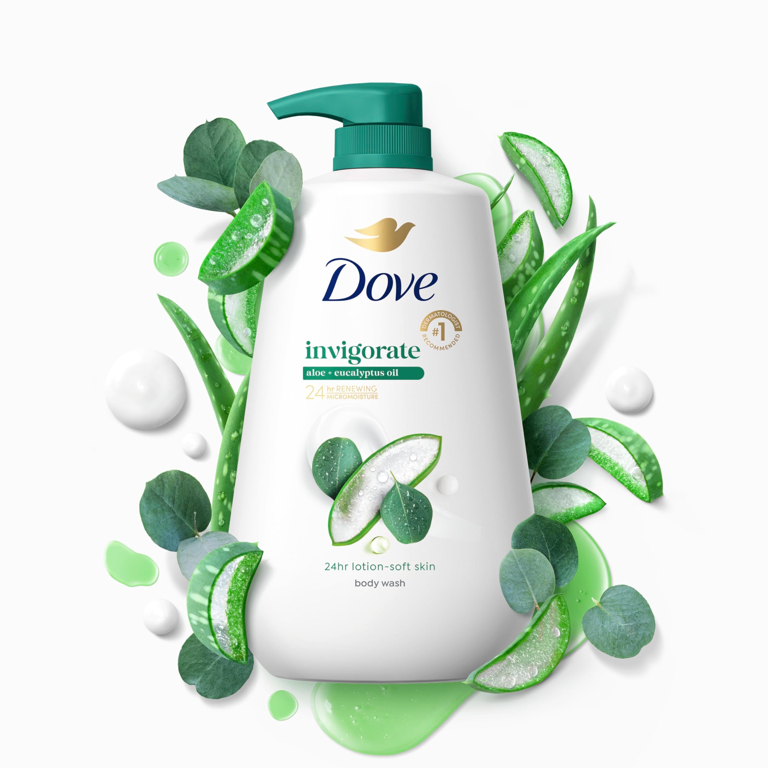 Dove gel de ducha energizante sin sulfatos, apto para piel sensible.