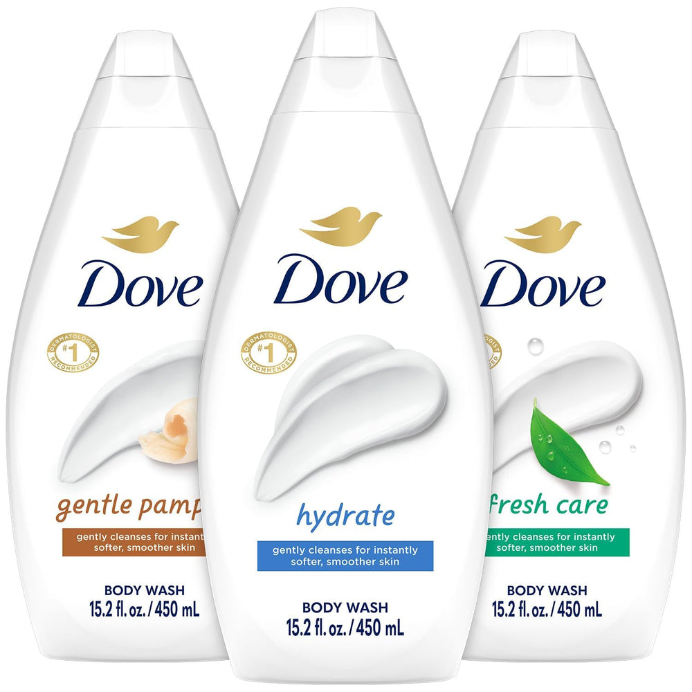 Dove gel de ducha hidratante, botella: piel suave y protegida.