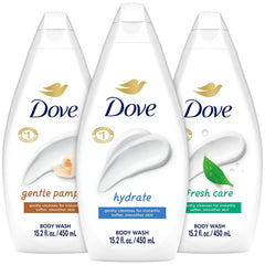 Dove gel de ducha hidratante, botella: piel suave y protegida.