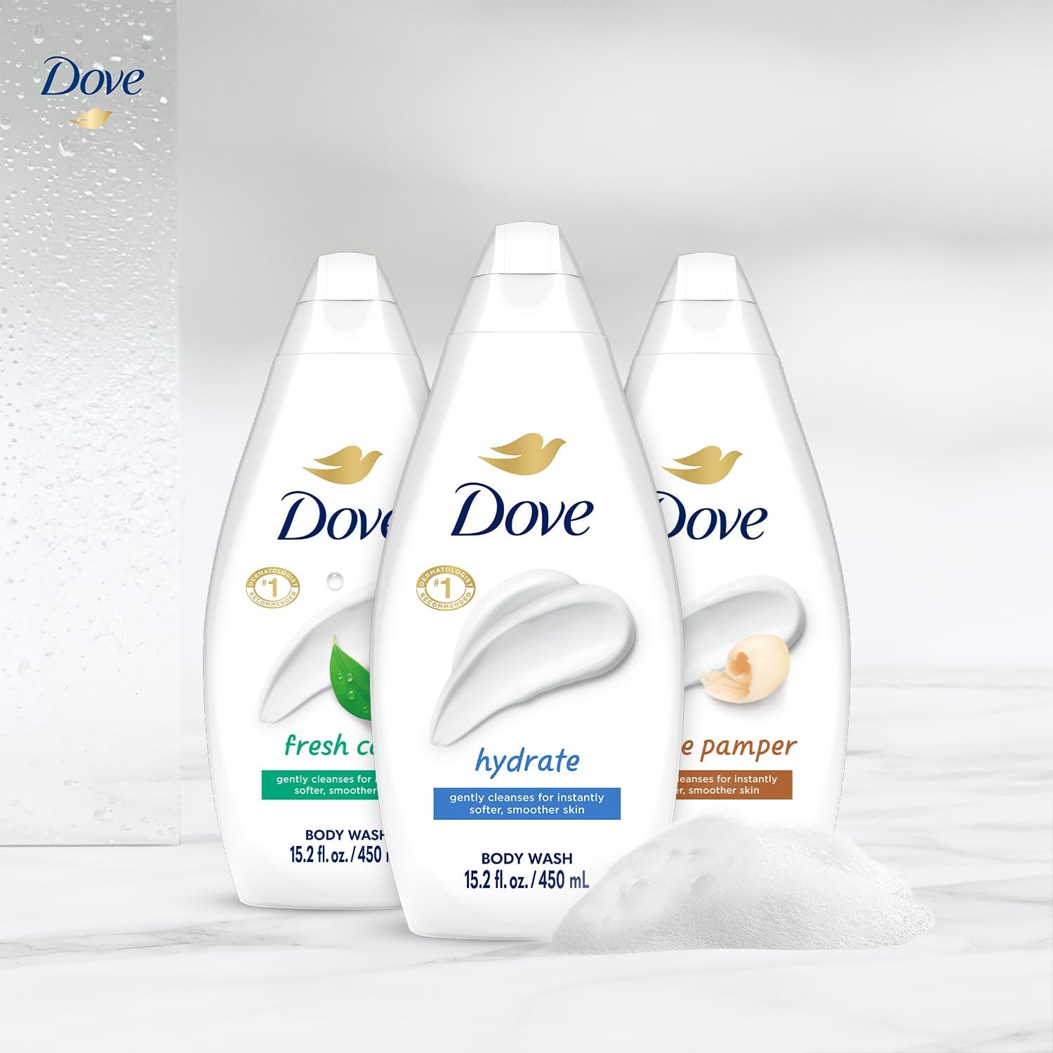 Dove gel de ducha hidratante, paquete: experiencia cremosa para la piel.
