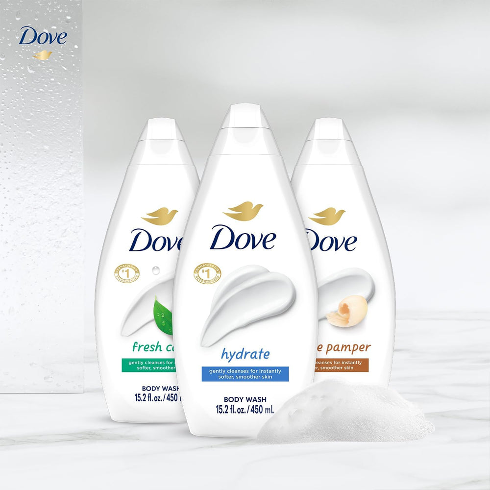 Dove gel de ducha hidratante, paquete: experiencia cremosa para la piel.
