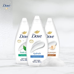 Dove gel de ducha hidratante, paquete: experiencia cremosa para la piel.