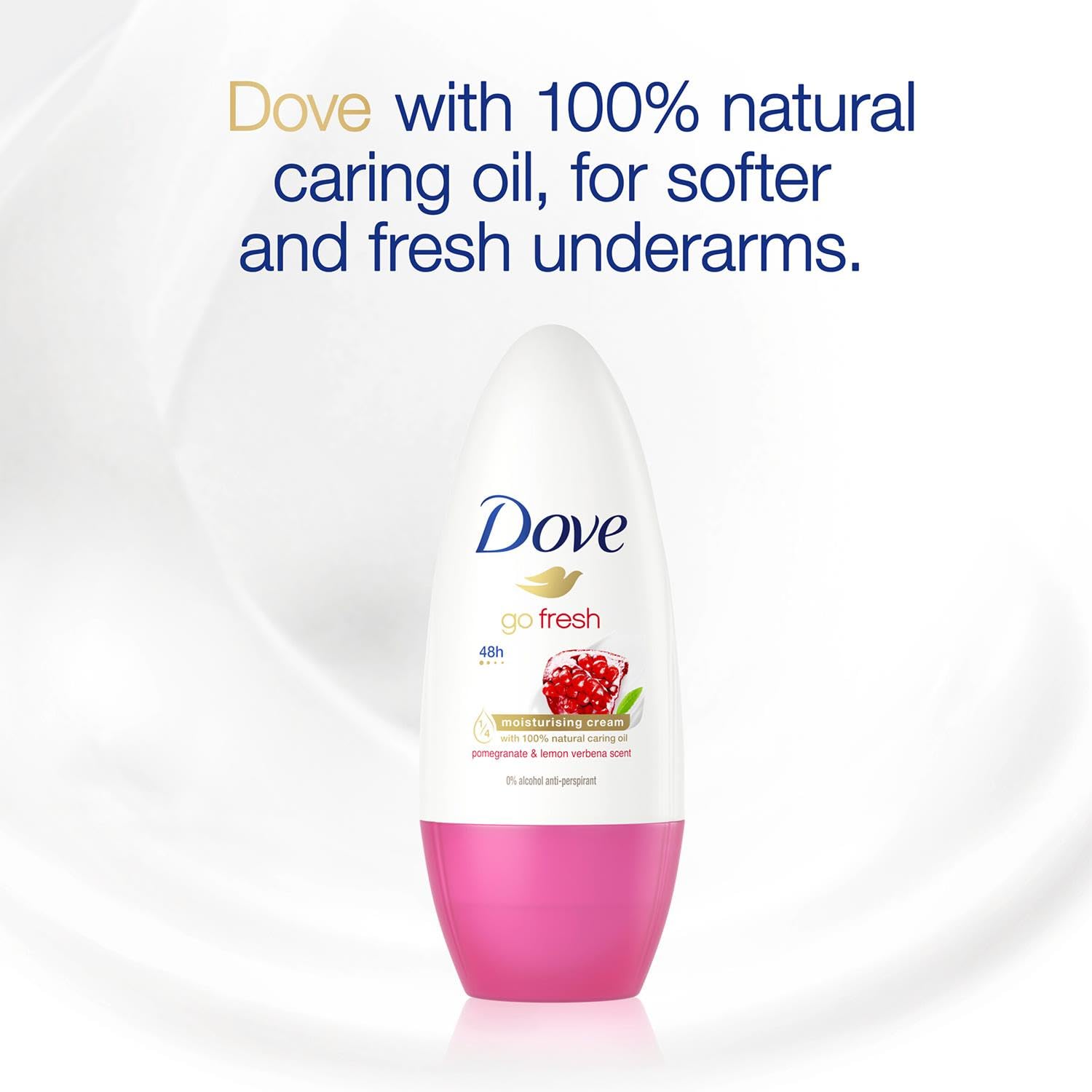 Dove Go Fresh roll-on applicator supports smooth precise application.