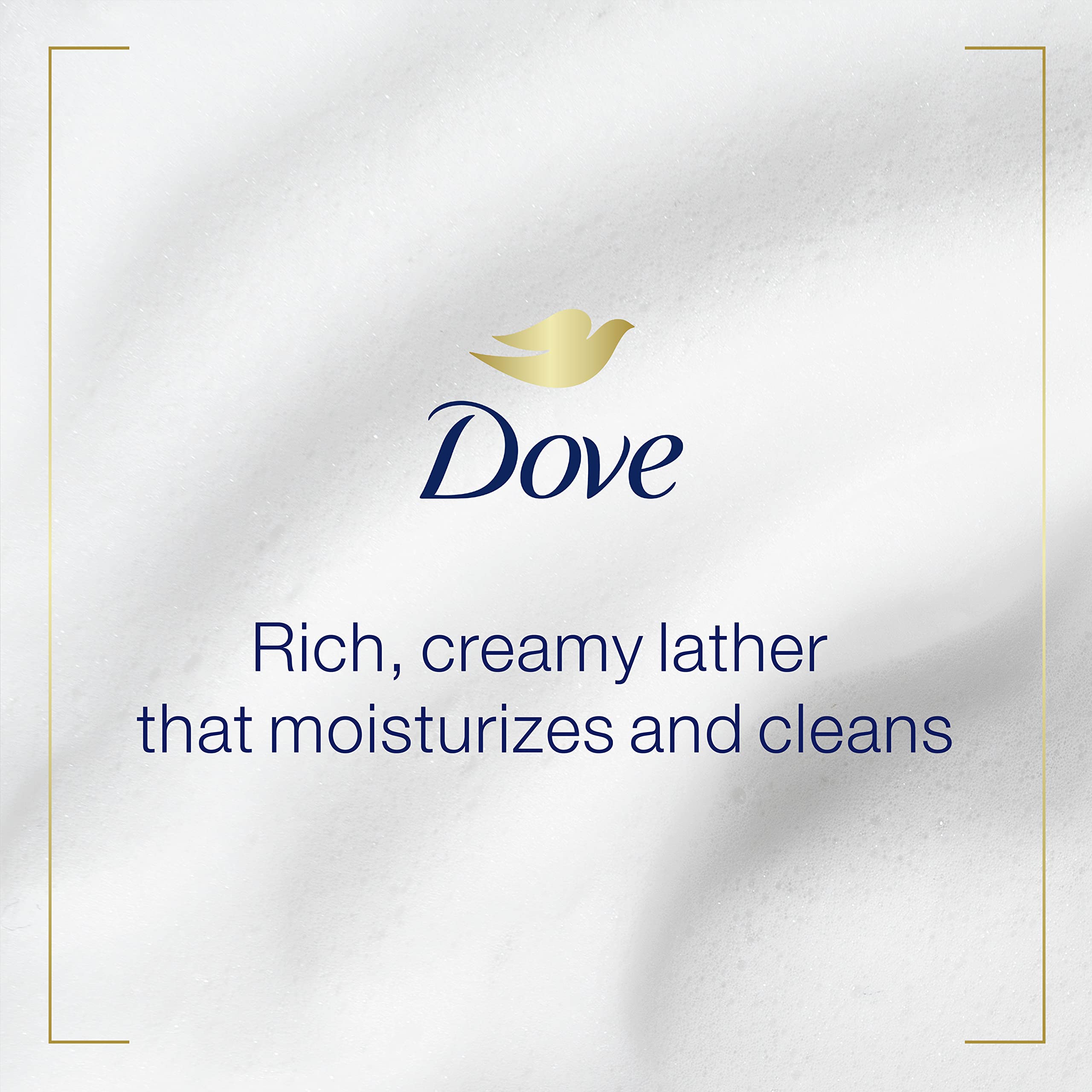 Dove hand wash being poured and lathered for cleansing and hydration.
