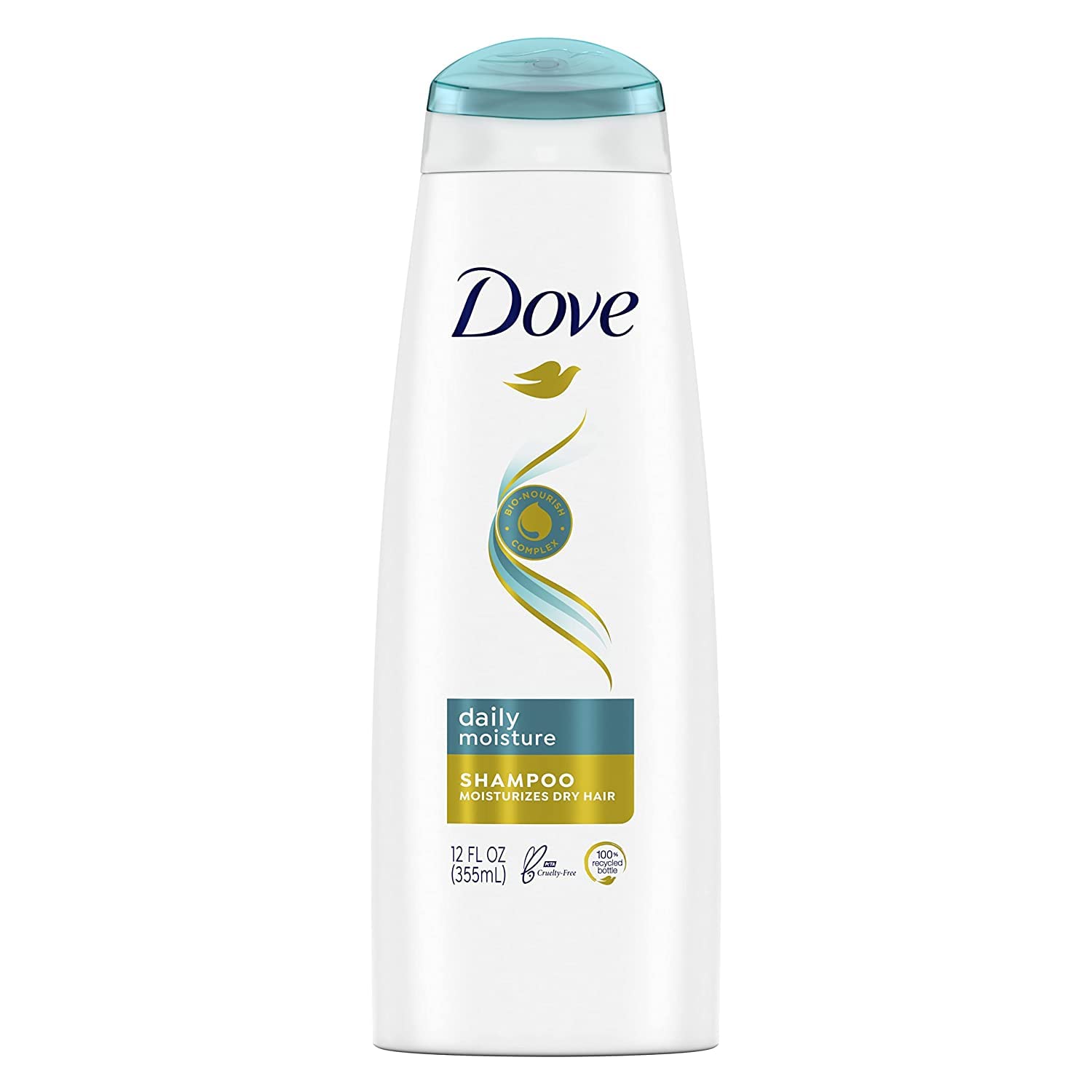 Dove Champú Hidratación Diaria: botella visible para cabello suave