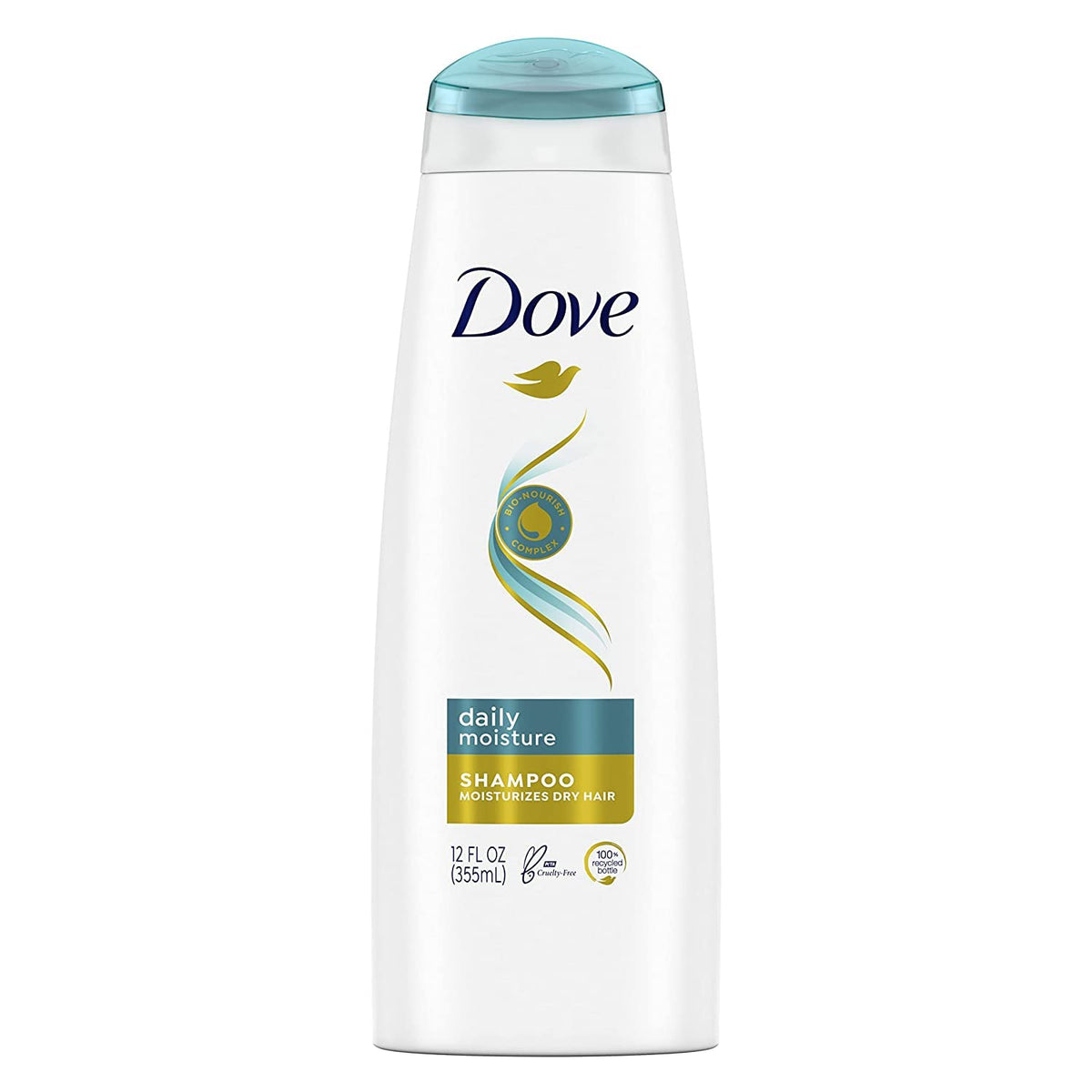 Dove Champú Hidratación Diaria: botella visible para cabello suave