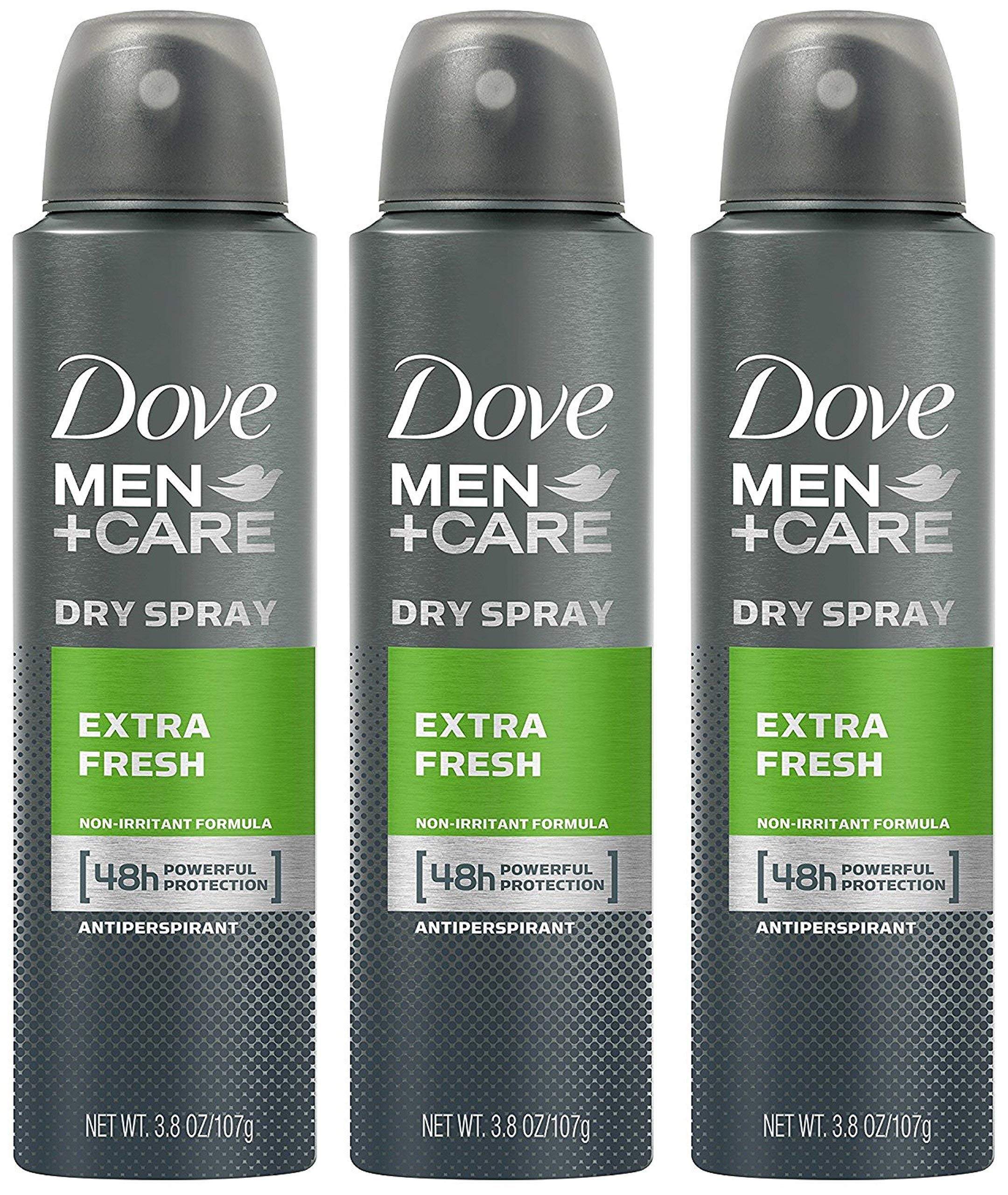 Dove Antitranspirante Extra Fresco para Hombre, paquete de tres, uso diario.