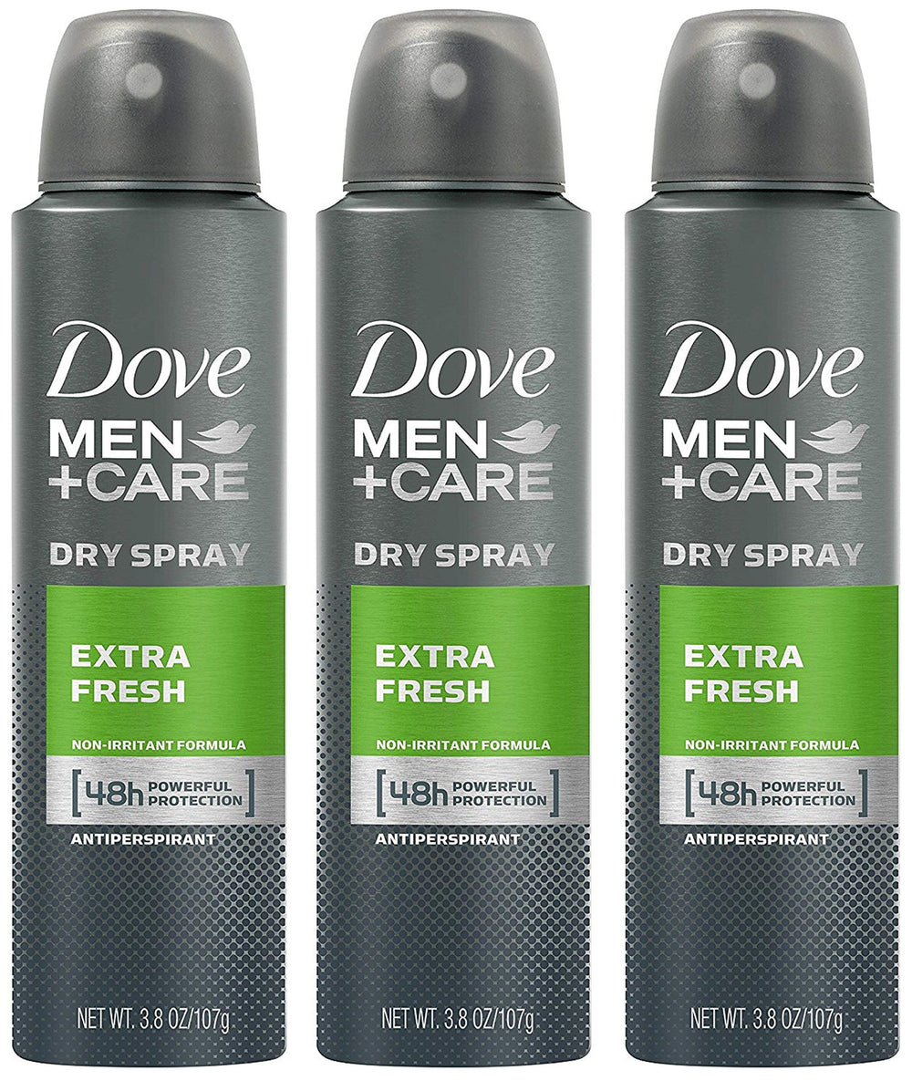 Dove Antitranspirante Extra Fresco para Hombre, paquete de tres, uso diario.