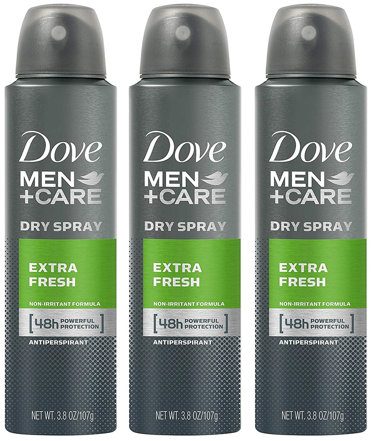Dove Antitranspirante Extra Fresco para Hombre, paquete de tres, uso diario.