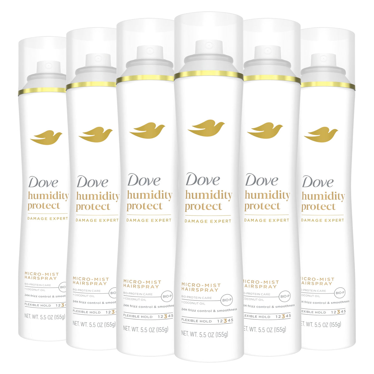 Dove humidity-protect micro-mist bottle shields hair from humidity for lasting smoothness.