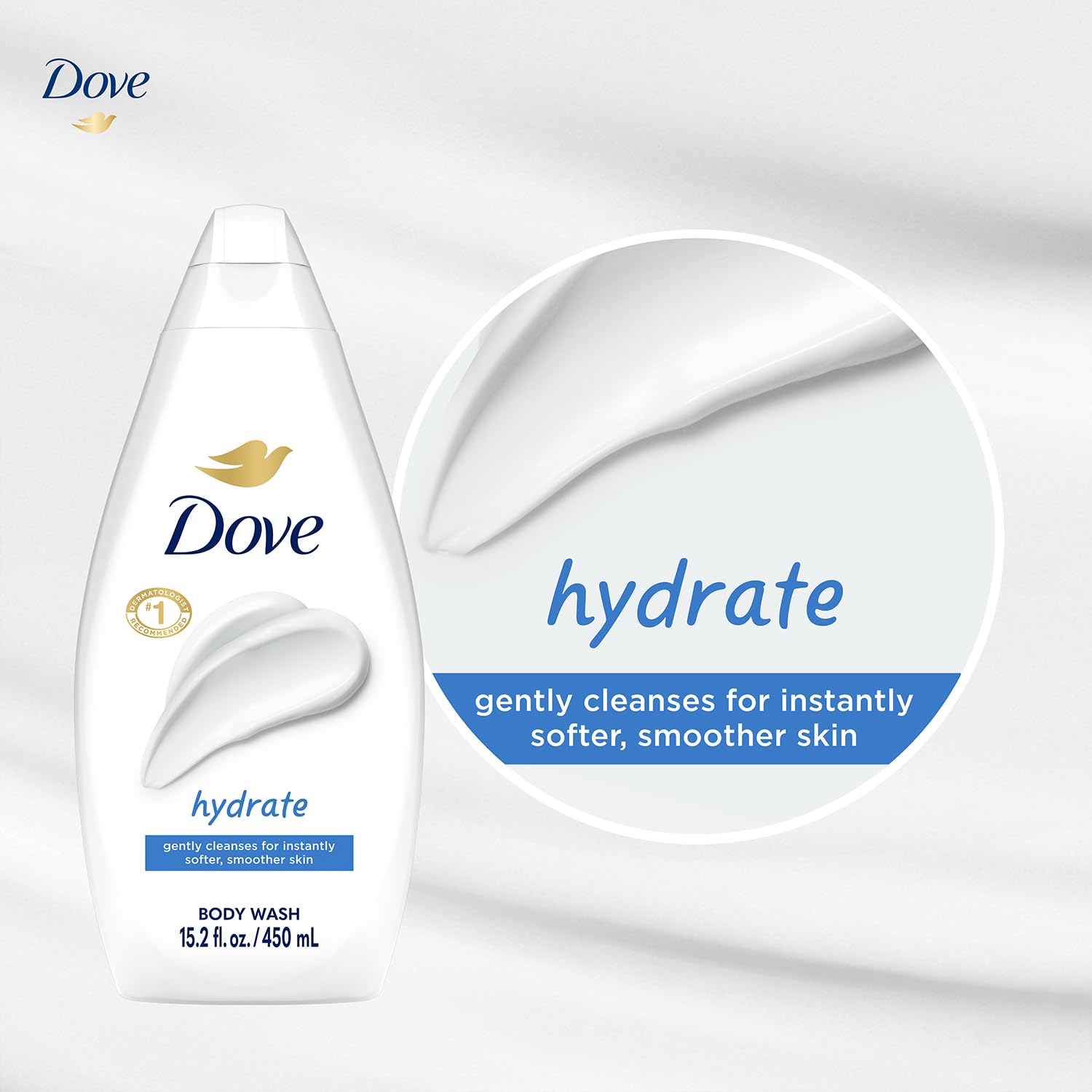 Dove Hydrate close-up of skin after use showing a smooth texture