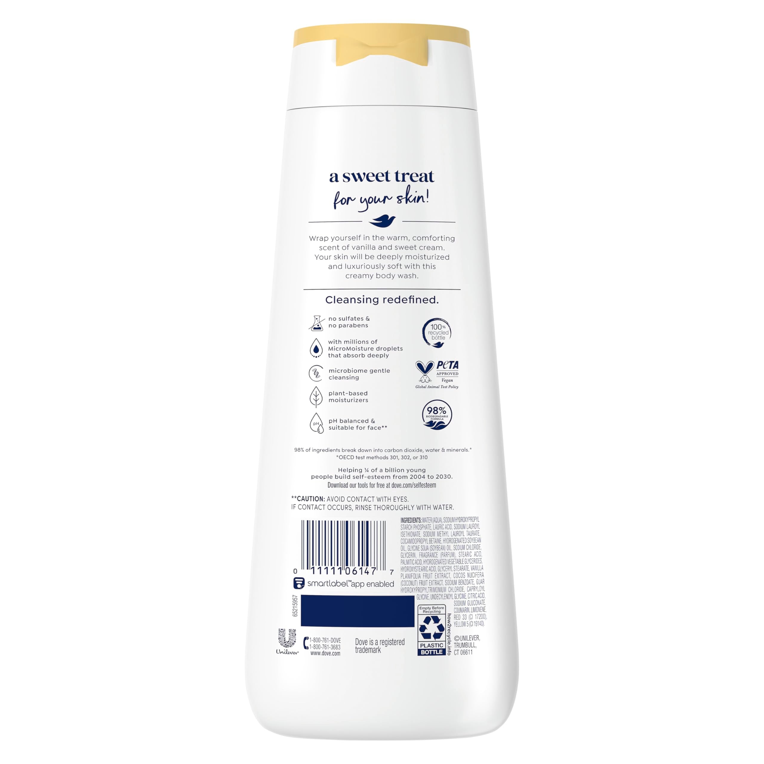 Dove Indulge Espuma Cremosa de limpieza suave e hidratante.