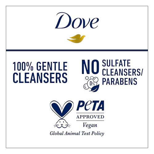 Dove ingredientes de base vegetal para una limpieza suave.