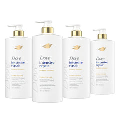 Dove Intensive Repair conditioner 28oz bottle boosts strength for damaged hair.